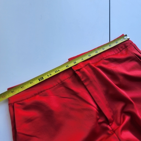Express X Ladygang Women's Extreme Wide Leg Satin Pants Red Slimming Sz 10 - Picture 8 of 11